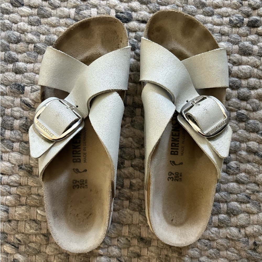 Birkenstock Siena Big Buckle - White Metallic size 39